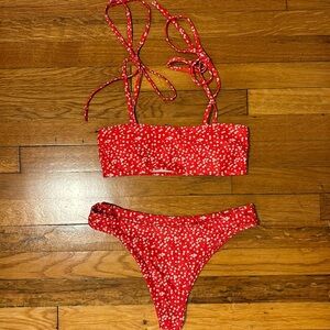 Red Floral Bikini